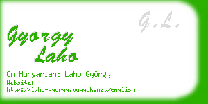 gyorgy laho business card